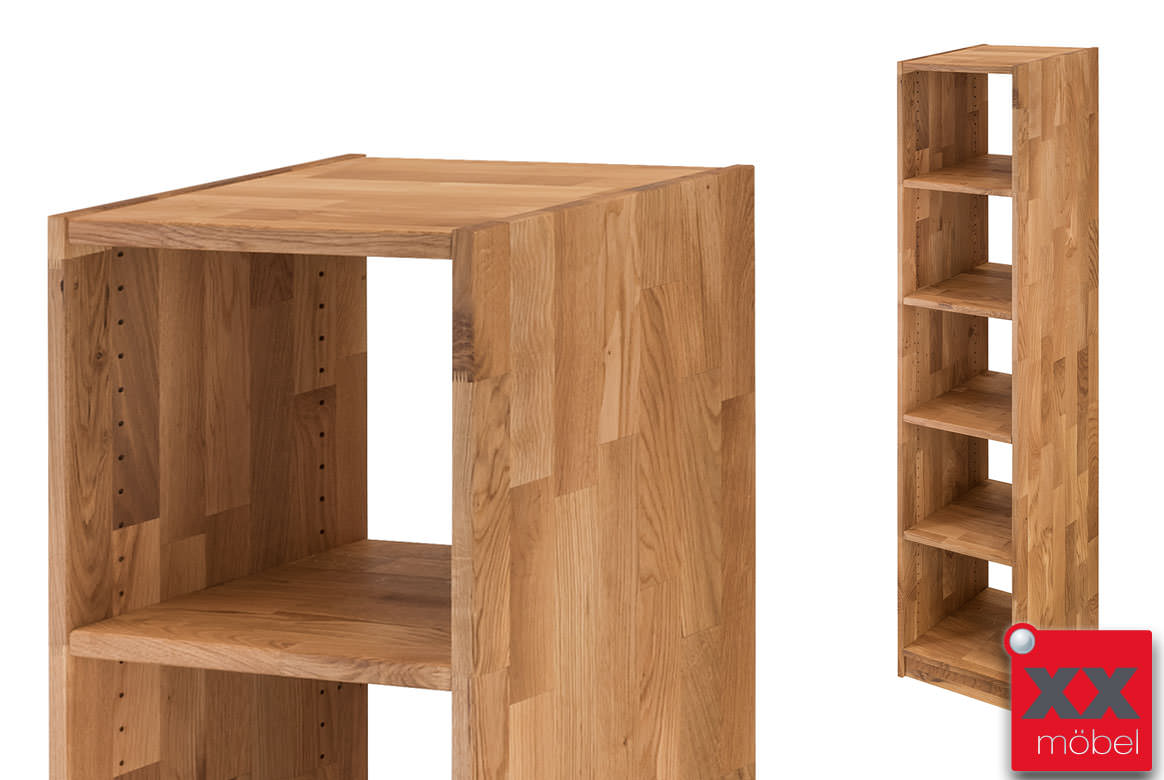 Wohnwand Würfel | Cube | Wildeiche Massivholz | W02